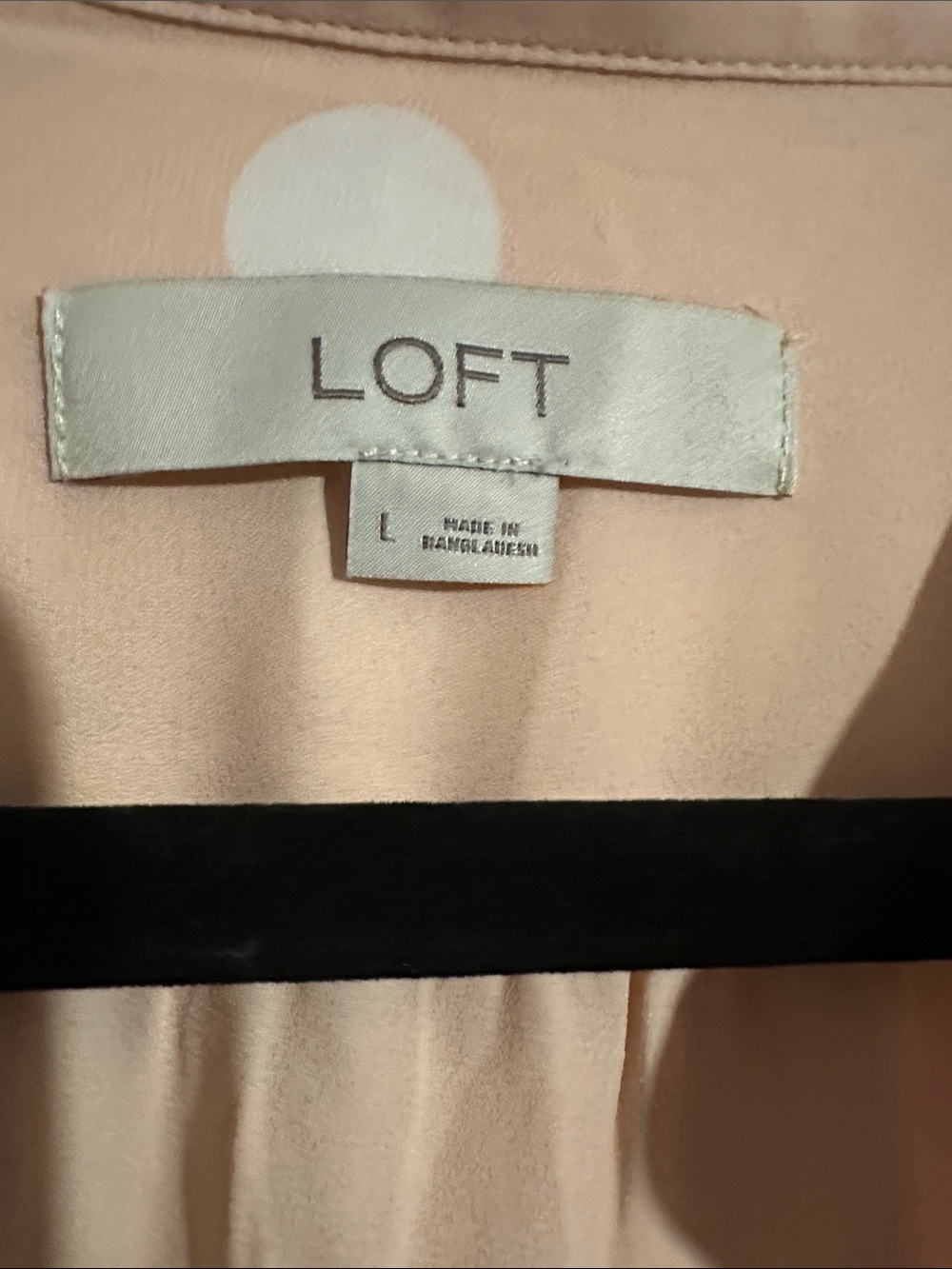 LOFT Peach Blush Polka Dot Split-Neck Top - Picture 2 of 2